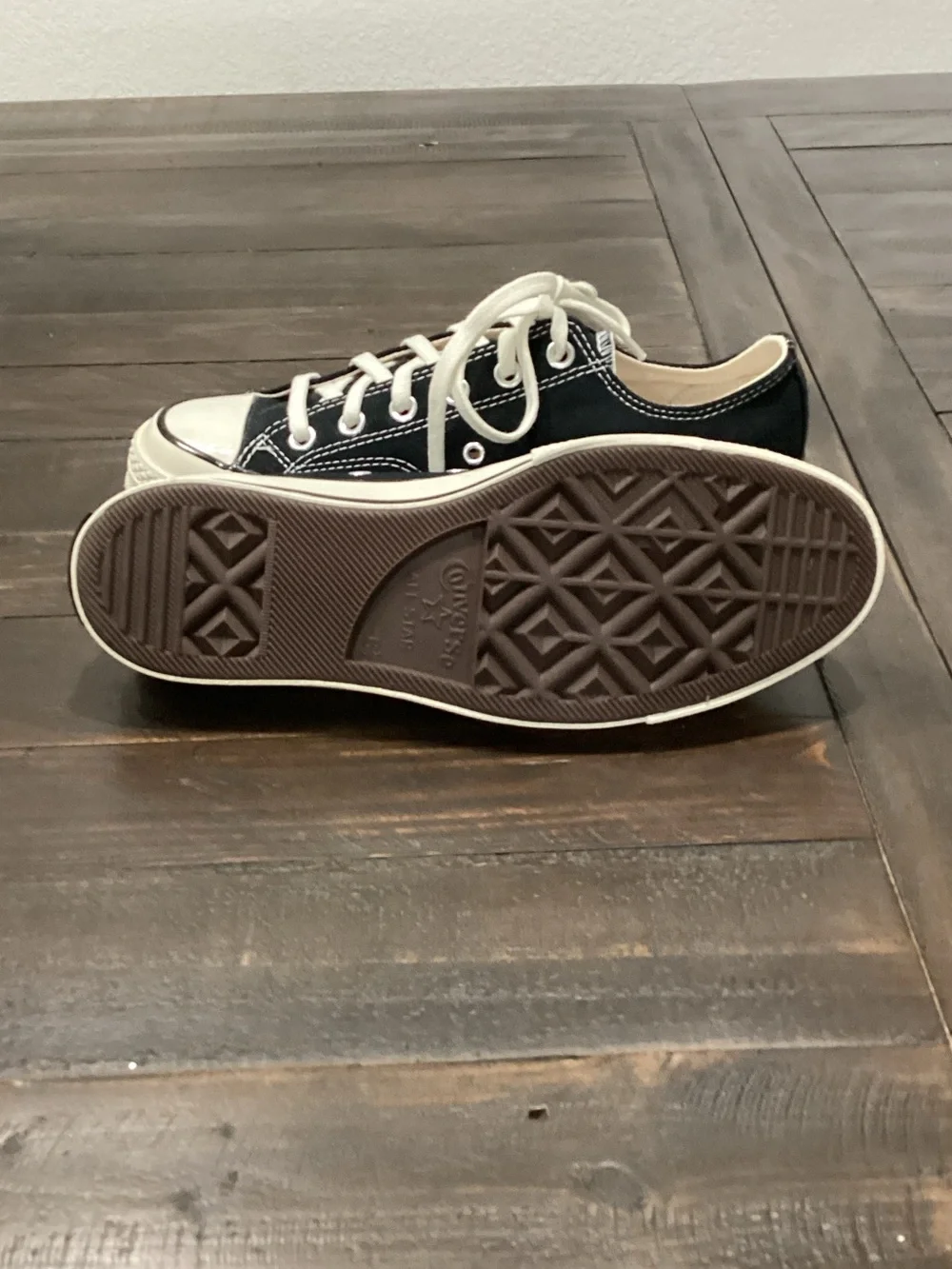 Converse Black‎ Canvas Low-Top Sneakers with White Accents